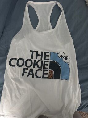 The Cookie Face White Racerback Tank - Graphic Cookie Design